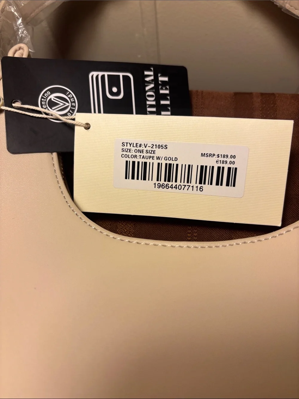 NWT Valentino Orlandi Studded Crescent Hobo Bag with Detachable Wallet